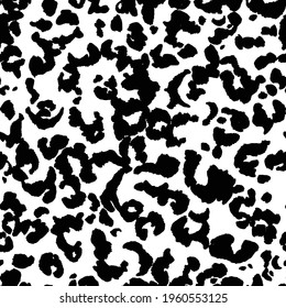 Abstract modern leopard seamless pattern. Animals trendy background. Black and white decorative vector illustration for print, card, postcard, fabric, textile. Modern ornament of stylized skin.