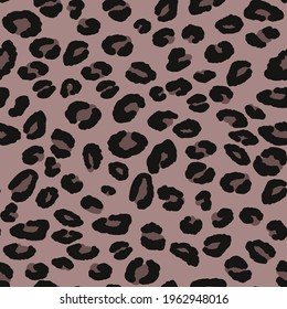 Abstract modern leopard seamless pattern. Animals trendy background. Beige and black decorative vector stock illustration for print, card, postcard, fabric, textile. Modern ornament of stylized skin.