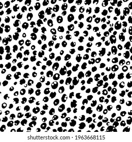 Abstract modern leopard seamless pattern. Animals trendy background. Black and white decorative vector illustration for print, card, postcard, fabric, textile. Modern ornament of stylized skin.
