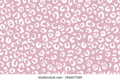 Abstract modern leopard seamless pattern. Animals trendy background. Pink and white decorative vector stock illustration for print, card, postcard, fabric, textile. Modern ornament of stylized skin.