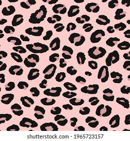 Abstract modern leopard seamless pattern. Animals trendy background. Beige and black decorative vector stock illustration for print, card, postcard, fabric, textile. Modern ornament of stylized skin.