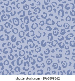 Abstract modern leopard seamless pattern. Animals trendy background. Blue decorative vector stock illustration for print, card, postcard, fabric, textile. Modern ornament of stylized skin.