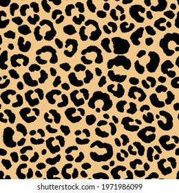 Abstract modern leopard seamless pattern. Animals trendy background. Black and beige decorative vector illustration for print, card, postcard, fabric, textile. Modern ornament of stylized skin.