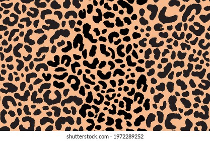Abstract modern leopard seamless pattern. Animals trendy background. Beige and black decorative vector stock illustration for print, card, postcard, fabric, textile. Modern ornament of stylized skin.