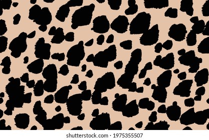 Abstract modern leopard seamless pattern. Animals trendy background. Beige and black decorative vector stock illustration for print, card, postcard, fabric, textile. Modern ornament of stylized skin.