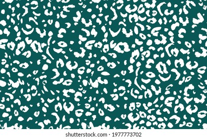 Abstract modern leopard seamless pattern. Animals trendy background. Green and black decorative vector stock illustration for print, card, postcard, fabric, textile. Modern ornament of stylized skin.