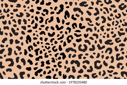 Abstract modern leopard seamless pattern. Animals trendy background. Beige and black decorative vector stock illustration for print, card, postcard, fabric, textile. Modern ornament of stylized skin.