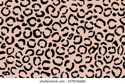 Abstract modern leopard seamless pattern. Animals trendy background. Beige and black decorative vector stock illustration for print, card, postcard, fabric, textile. Modern ornament of stylized skin.