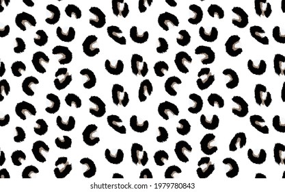 Abstract modern leopard seamless pattern. Animals trendy background. White and black decorative vector stock illustration for print, card, postcard, fabric, textile. Modern ornament of stylized skin.