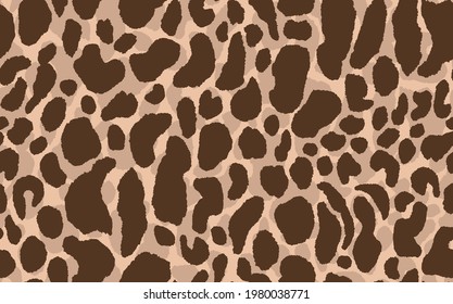 Abstract modern leopard seamless pattern. Animals trendy background. Beige and brown decorative vector stock illustration for print, card, postcard, fabric, textile. Modern ornament of stylized skin.