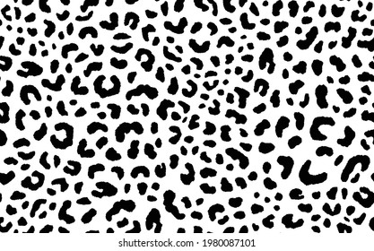 Abstract modern leopard seamless pattern. Animals trendy background. White and black decorative vector stock illustration for print, card, postcard, fabric, textile. Modern ornament of stylized skin.