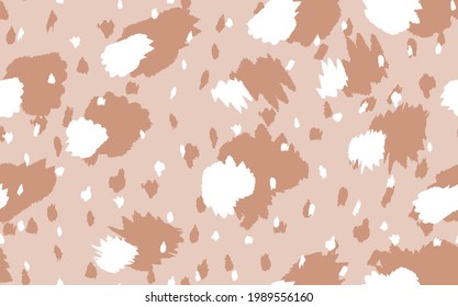 Abstract modern leopard seamless pattern. Animals trendy background. Beige and white decorative vector stock illustration for print, card, postcard, fabric, textile. Modern ornament of stylized skin.
