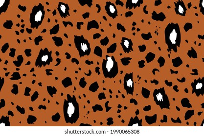 Abstract modern leopard seamless pattern. Animals trendy background. Brown and black decorative vector stock illustration for print, card, postcard, fabric, textile. Modern ornament of stylized skin.