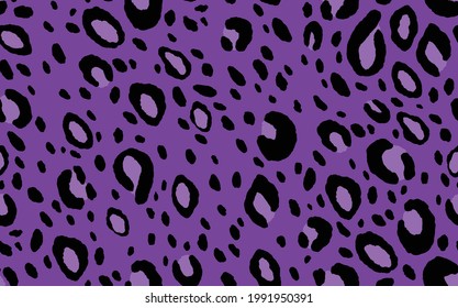 Abstract modern leopard seamless pattern. Animals trendy background. Purple and black decorative vector stock illustration for print, card, postcard, fabric, textile. Modern ornament of stylized skin.