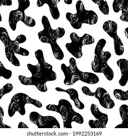 Abstract modern leopard seamless pattern. Animals trendy background. Black and white decorative vector stock illustration for print, card, postcard, fabric, textile. Modern ornament of stylized skin.