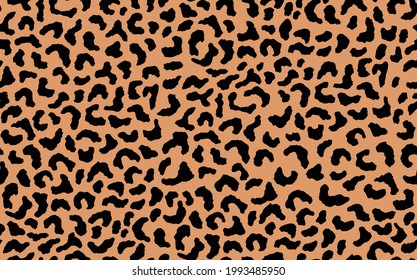 Abstract modern leopard seamless pattern. Animals trendy background. Beige and black decorative vector stock illustration for print, card, postcard, fabric, textile. Modern ornament of stylized skin.