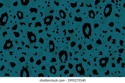 Abstract modern leopard seamless pattern. Animals trendy background. Green and black decorative vector stock illustration for print, card, postcard, fabric, textile. Modern ornament of stylized skin.
