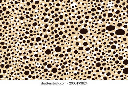 Abstract modern leopard seamless pattern. Animals trendy background. Black and beige decorative vector stock illustration for print, card, postcard, fabric, textile. Modern ornament of stylized skin.