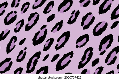 Abstract modern leopard seamless pattern. Animals trendy background. Purple and black decorative vector stock illustration for print, card, postcard, fabric, textile. Modern ornament of stylized skin.