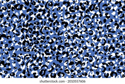 Abstract modern leopard seamless pattern. Animals trendy background. Blue and black decorative vector stock illustration for print, card, postcard, fabric, textile. Modern ornament of stylized skin.