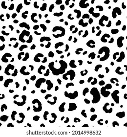 Abstract modern leopard seamless pattern. Animals trendy background. Black and white decorative vector illustration for print, card, postcard, fabric, textile. Modern ornament of stylized skin.
