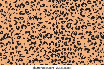 Abstract modern leopard seamless pattern. Animals trendy background. Beige and black decorative vector stock illustration for print, card, postcard, fabric, textile. Modern ornament of stylized skin.