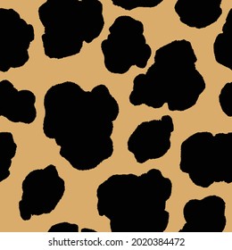Abstract modern leopard seamless pattern. Animals trendy background. Black and beige decorative vector stock illustration for print, card, postcard, fabric, textile. Modern ornament of stylized skin.