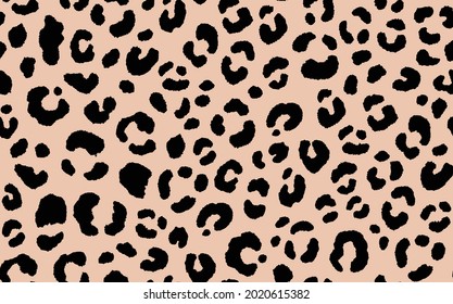 Abstract modern leopard seamless pattern. Animals trendy background. Beige and black decorative vector stock illustration for print, card, postcard, fabric, textile. Modern ornament of stylized skin.