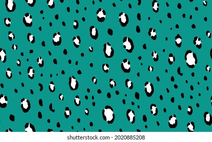 Abstract modern leopard seamless pattern. Animals trendy background. Blue and black decorative vector stock illustration for print, card, postcard, fabric, textile. Modern ornament of stylized skin.