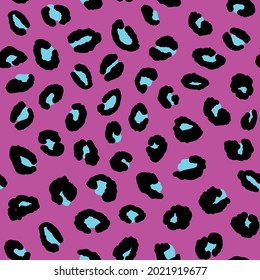 Abstract modern leopard seamless pattern. Animals trendy background. Pink and black decorative vector stock illustration for print, card, postcard, fabric, textile. Modern ornament of stylized skin.