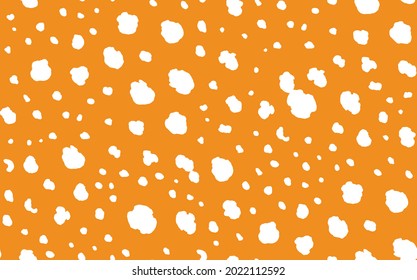 Abstract modern leopard seamless pattern. Animals trendy background. Orange and white decorative vector stock illustration for print, card, postcard, fabric, textile. Modern ornament of stylized skin.