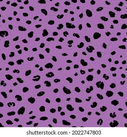 Abstract modern leopard seamless pattern. Animals trendy background. Purple decorative vector stock illustration for print, card, postcard, fabric, textile. Modern ornament of stylized skin.