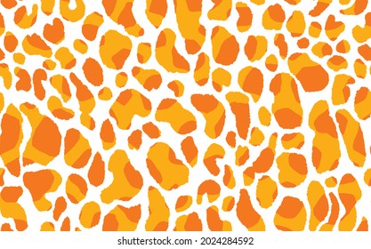 Abstract modern leopard seamless pattern. Animals trendy background. Orange decorative vector stock illustration for print, card, postcard, fabric, textile. Modern ornament of stylized skin.