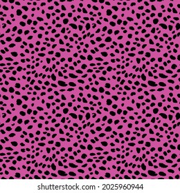 Abstract modern leopard seamless pattern. Animals trendy background. Pink and black decorative vector stock illustration for print, card, postcard, fabric, textile. Modern ornament of stylized skin
