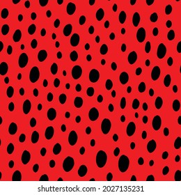 Abstract modern leopard seamless pattern. Animals trendy background. Red and black decorative vector stock illustration for print, card, postcard, fabric, textile. Modern ornament of stylized skin.