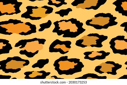 Abstract modern leopard seamless pattern. Animals trendy background. Beige and black decorative vector stock illustration for print, card, postcard, fabric, textile. Modern ornament of stylized skin.