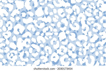 Abstract modern leopard seamless pattern. Animals trendy background. Blue and white decorative vector stock illustration for print, card, postcard, fabric, textile. Modern ornament of stylized skin.