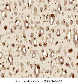 Abstract modern leopard seamless pattern. Animals trendy background. Beige decorative vector stock illustration for print, card, postcard, fabric, textile. Modern ornament of stylized skin.