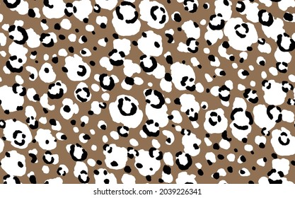 Abstract modern leopard seamless pattern. Animals trendy background. Brown and black decorative vector stock illustration for print, card, postcard, fabric, textile. Modern ornament of stylized skin.