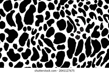 Abstract modern leopard seamless pattern. Animals trendy background. Orange and black decorative vector stock illustration for print, card, postcard, fabric, textile. Modern ornament of stylized skin.