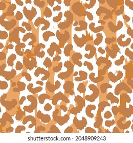 Abstract modern leopard seamless pattern. Animals trendy background. Brown and beige decorative vector stock illustration for print, card, postcard, fabric, textile. Modern ornament of stylized skin.