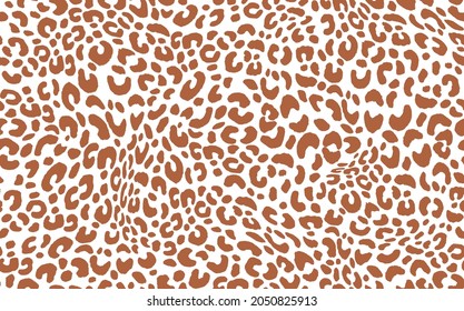 Abstract modern leopard seamless pattern. Animals trendy background. White and brown decorative vector stock illustration for print, card, postcard, fabric, textile. Modern ornament of stylized skin.