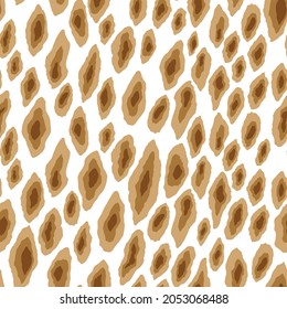 Abstract modern leopard seamless pattern. Animals trendy background. Beige and white decorative vector stock illustration for print, card, postcard, fabric, textile. Modern ornament of stylized skin.