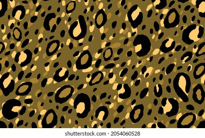 Abstract modern leopard seamless pattern. Animals trendy background. Beige and black decorative vector stock illustration for print, card, postcard, fabric, textile. Modern ornament of stylized skin.