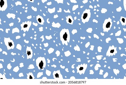 Abstract modern leopard seamless pattern. Animals trendy background. Blue and black decorative vector stock illustration for print, card, postcard, fabric, textile. Modern ornament of stylized skin.