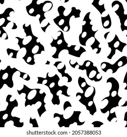 Abstract modern leopard seamless pattern. Animals trendy background. Black and white decorative vector illustration for print, card, postcard, fabric, textile. Modern ornament of stylized skin.