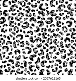 Abstract modern leopard seamless pattern. Animals trendy background. Black and white decorative vector illustration for print, card, postcard, fabric, textile. Modern ornament of stylized skin.