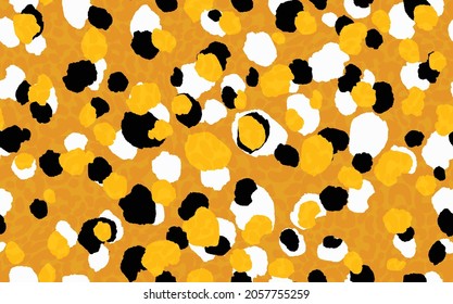 Abstract modern leopard seamless pattern. Animals trendy background. Black and yellow decorative vector stock illustration for print, card, postcard, fabric, textile. Modern ornament of stylized skin.