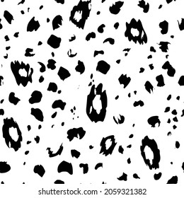 Abstract modern leopard seamless pattern. Animals trendy background. Black and white decorative vector illustration for print, card, postcard, fabric, textile. Modern ornament of stylized skin.
