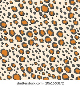 Abstract modern leopard seamless pattern. Animals trendy background. Beige and brown decorative vector stock illustration for print, card, postcard, fabric, textile. Modern ornament of stylized skin.